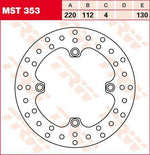 TRW Round Fixed Brake Disc 220mm For Husqvarna CR125 2000-2011 Rear