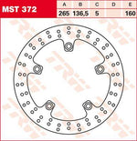 TRW Round Fixed Brake Disc 265mm For BMW C 400 GT 2019-2024 Fits Front Or Rear