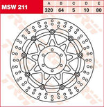 TRW Round Floating Brake Disc For Laverda 650 Ghost 1996-1998 Front