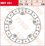 TRW Round Fixed Brake Disc 276mm For BMW K 1200 GT 2006-2008 Rear