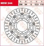 TRW Round Floating Brake Disc For Honda CB 900 F 2002-2006 Front