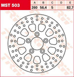 TRW Round Fixed Brake Disc 260mm For Harley Davidson XL1200C 2011-2020 Rear