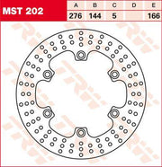 TRW Round Fixed Brake Disc 250-299mm For Honda CBR 1000 F 1987-1988 Rear