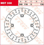 TRW Round Fixed Brake Disc 240mm For Honda CB500 F 2013-2023 Rear