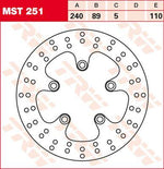TRW Round Fixed Brake Disc 240mm For Suzuki GSF 1200 Bandit 1996-2005 Rear