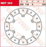 TRW Round Fixed Brake Disc 220mm For Yamaha YZF-R1 1000 2002-2003 Rear