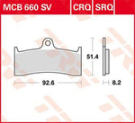 TRW SV Series Sintered Brake Pads For Mv Agusta Brutale 910S 2006-2007 Front