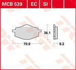 TRW EC Series Ceramic Brake Pads For Sachs Bee 125 2008-2010 Front