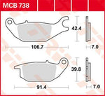 TRW All Round Sintered Metal Brake Pads For Honda CBR 125 R 2004-2010 Rear