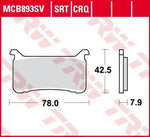 TRW CRQ Series Carbon Race Brake Pads For Honda CB 1100 RS 2017-2018 Front