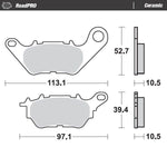 Moto Master Ceramic Brake Pads For Yamaha CZD 300 A 2017-2022 - Rear