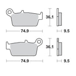 Moto Master Racing GP SinterPRO Brake Pads For Honda CR125 1987-2001 - Rear