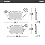 Moto Master Ceramic Brake Pads For Yamaha GPD 125 ABS 2015-2023 - Rear