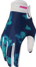 Thor Launchmode Bleach Gloves - Aqua/Dark Blue/White