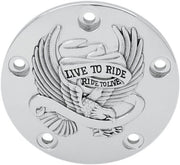 Drag Specialties Live To Ride Points Cover For Harley Davidson FLD 1690 2012-2013 - Black Chrome