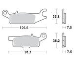 Moto Master Racing Brake Pads For Yamaha YFM250R 2008-2013 - Front Left