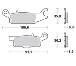 Moto Master Racing Brake Pads For Yamaha YFM 550 D 4X4 2014 - Rear Right