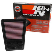 K&N High Flow Air Filter For Kawasaki Ninja 125 2019-2024 - Black Red