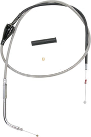 Drag Specialties Braided Idle Cable For Harley Davidson FLHR 1340 1994-1995 112 cm (44") - Silver Unfinished