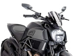 Puig New Generation Adjustable Sport Screen For Ducati Diavel 1200 2014-2016 - Dark Smoke
