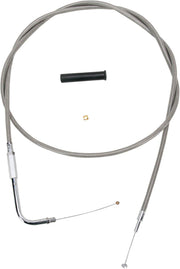 Drag Specialties Stainless Braided Throttle Cable For Harley Davidson FLD 1690 2012-2013 137 cm (54") - Silver Unfinished