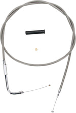 Drag Specialties Stainless Braided Throttle Cable For Harley Davidson FLD 1690 2012-2013 137 cm (54") - Silver Unfinished