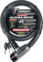 Trimax Quad-Braid Integrated Cable Lock Key Type 122 cm (48") - Black