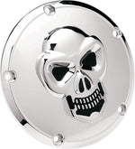 Drag Specialties Chrome 3-D Skull Derby Cover For Harley Davidson FLD 1690 2012-2013 - Black Chrome