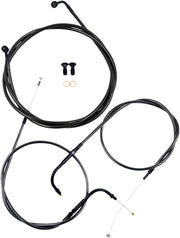 LA Choppers Standard Midnight Braided Handlebar Cable/Brake Hose Kit Non-ABS For Harley Davidson FLST 1450 2006 30.5 cm - 35.5 cm (12" - 14") - Black/Clear-Coated