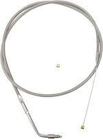 LA Choppers Stainless Braided Handlebar Throttle Cable For Harley Davidson FLHR 1340 1996-1998 131 cm (51-1/2") - Silver