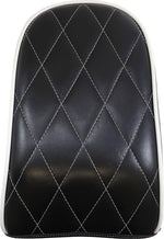 LE Pera Bare Bones Series Pillion Pad For Harley Davidson FLFB 1750 ABS 2018-2020 9x6.5-7" White Piping Diamond Stitch - Black