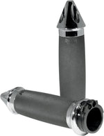 Avon Grips Custom Spike End Grips For Harley Davidson FLD 1690 2012-2013 - Black Chrome