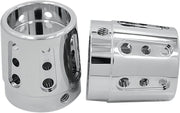 Avon Grips Axle Nut Covers For Harley Davidson FLHR 1450 2000-2003 Front - Chrome Silver