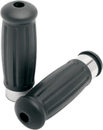 Drag Specialties Vintage Style Grips For Harley Davidson FLDE 1750 2018-2020 - Black Chrome