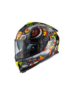 Premier Typhoon LY Graphic Helmet - Grey/Red/Yellow