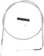 Drag Specialties Stainless Braided Throttle Cable For Harley Davidson FLHT 1340 1997-1998 106 cm (41-3 4") - Silver Unfinished