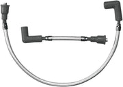 Magnum Shielding Braided Spark Plug Wire For Harley Davidson FLS 1690 2012-2016 16.2 cm (6-3 8") 50 cm (19-3 4") - Chrome Silver
