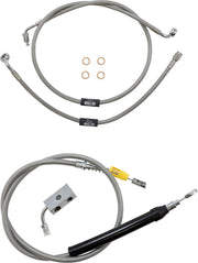 LA Choppers Standard Stainless Braided Quick Connect Handlebar Cable/Brake Hose Kit For Harley Davidson FLDE 1750 ABS 2018-2020 45.5 cm - 51 cm (18" - 20") - Clear-Coated