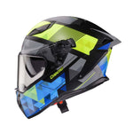 Caberg Drift Evo II Full Face Motorcycle Helmet - Prism Matt Black/Fluo Yellow/Blue