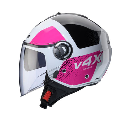 Caberg Riviera V4X Alpha White Black Fuchsia Helmet