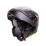 Caberg Horus X Ray Flip Front Motorcycle Helmet - Black/Grey/Yellow Fluro