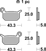 SBS RSI Sintered Rear Brake Pads For Cobra Moto CX 50 JR 2007-2013