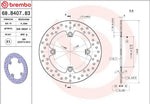 Brembo Oro Prime Line Fixed Brake Disc For Honda CB600F 2007-2012 Rear