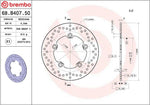 Brembo Oro Prime Line Fixed Brake Disc For Yamaha MT-10 ABS 2018-2020 Rear