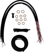 LA Choppers Complete Midnight Braided Handlebar Cable/Brake Hose Kit For Harley Davidson FLHRXS 1868 ABS 2024 45.5 cm - 51 cm (18" - 20") - Black/Clear-Coated