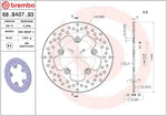Brembo Oro Prime Line Fixed Brake Disc For Yamaha XJ 6 2009-2015 Rear