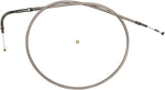 Magnum Shielding Polished Braided Throttle Idle Cable For Harley Davidson FLD 1690 2012-2013 108 cm (42-1 2") - Silver