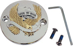 Drag Specialties Live To Ride Points Cover For Harley Davidson FLDE 1750 2018-2020 - Black Chrome Gold