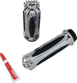 Kuryakyn Zombie Grips For 1" Bars For Harley Davidson FLDE 1750 2018 - Black/Chrome