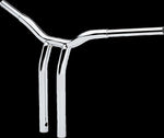 LA Choppers Kage Fighter Welded Bent-Riser Handlebar 40.5 cm (16") - Chrome